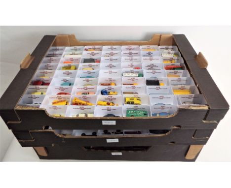 Substantial collection of vintage matchbox diecast vehicles in numbered individual compartments (approx 180 vehicles) 
