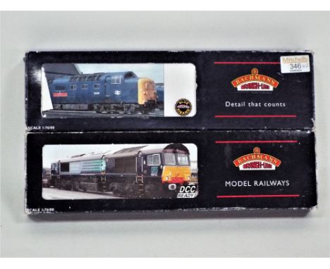 Two boxed Bachmann 00 gauge diesel locomotives, class 55 Deltic "Meld" and a class 66 Stobart rail 
