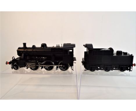 0 gauge Bachmann brass works model steam locomotive, class 2MT, brass construction, painted black 