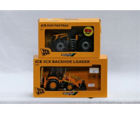 Two Britain's 1-32 scale Diecast JCB'S 8250 fast track and Backhoe loader