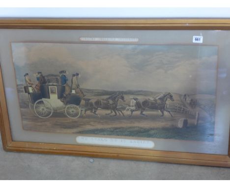A Dodsons Coaching Incidents print - We shall do it easily - from a T Walsh painting - 36 cm x 74  cm