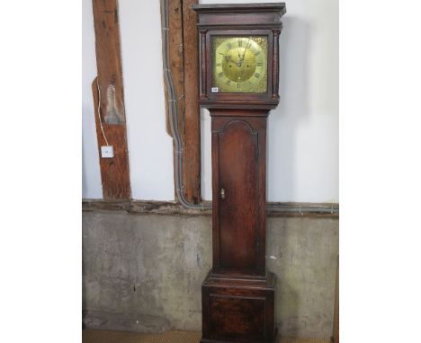 A thirty hour longcase clock with a subsidiary second dial and date calendar. Square 11" dial - centrally signed Overall Well