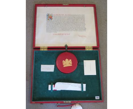 A Royal Patent of Nobility to the Right Honorable Lord Percy of Newcastle Elizabeth the second with writ of summons to Parlia