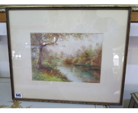 Amy Bishop watercolour - The Serpentine near Lancaster Gate - dated 1930 details verso - 42 cm x 35 cm 