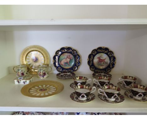 Six Abbeyvale chrysanthemum cups and saucers and six side plates a pair of Aynsley
cabinet plates, a pair of Hammersley twin 