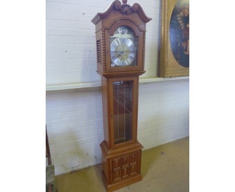 A modern longcase clock with three weights - Height 200 cm 