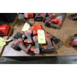 LOT OF MILWAUKEE CORDLESS TOOLING: (4) impact drills, (2) batteries & (1) charger