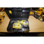 LOT OF DEWALT CORDLESS TOOLING: (1) reciprocating saw kit, (1) right angle drill kit