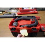 LOT OF MILWAUKEE CORDLESS TOOLING: (1) vacuum, (1) transfer pump, (1) charger & (2) batteries