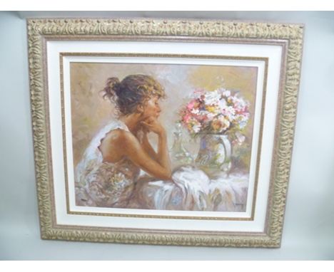 AFTER JOSE ROYO "Pensitiva", Serigraph, no.50/175, 60 x 73cm, in moulded glazed frame 