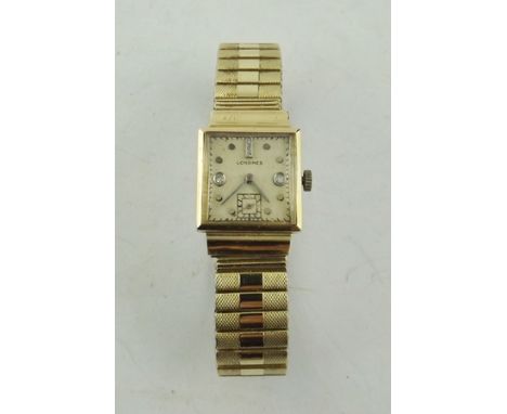 A MID 20TH CENTURY LONGINES GOLD COLOURED METAL LADY'S WRIST WATCH having 17 jewel mechanism movement calibre 8LN, no.6998445