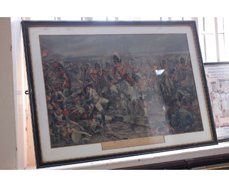 After R Caton Woodville, 'Scotland Yet!  On to Victory!' (charge of the Scots Greys and Highlanders at Waterloo), colour prin