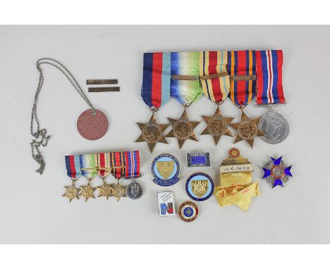 A Second World War tag on chain stamped CE JX260041 Hos H R Hatch, and two Long Service bars 1941 and 1942, together with a S