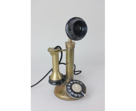 A brass stick telephone, 30cm