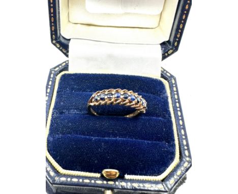 9ct gold sapphire nine stone ring (1.9g)