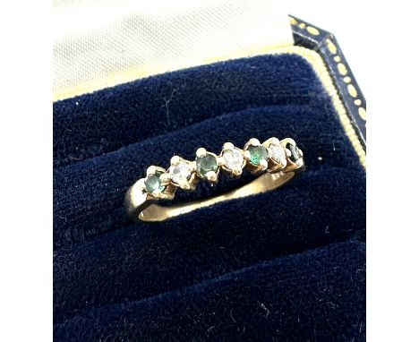 9ct gold emerald diamond ring 1.8g