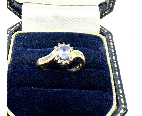 9ct gold tanzanite &amp; diamond ring 2.6g