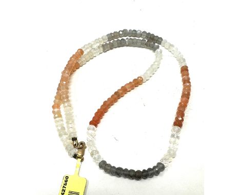 9ct gold clasp multi colour gemstone necklace (0.5g)