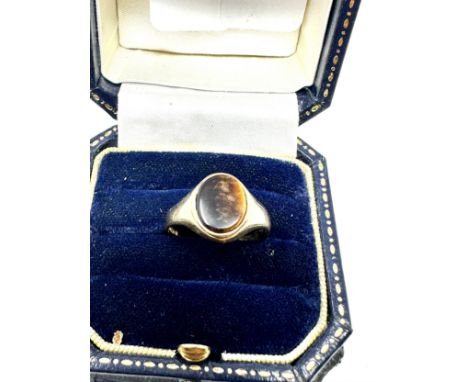 9ct gold tiger's eye single stone ring (2.4g)