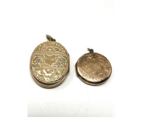 2 x 9ct back &amp; front gold ornate lockets (15.2g)