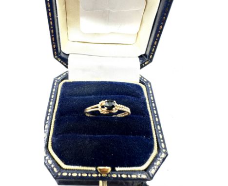 9ct gold sapphire twisted stacker ring (0.9g)