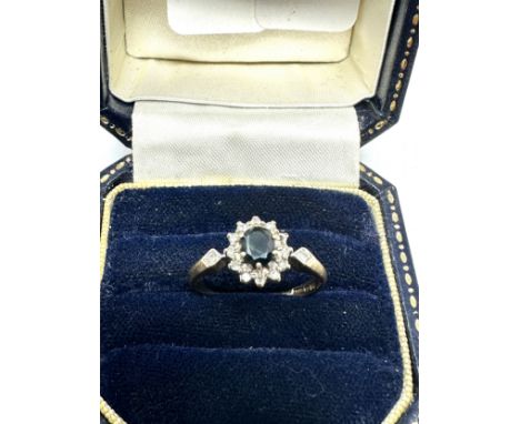 9ct gold sapphire &amp; diamond ring 2.1g