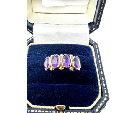 9ct gold amethyst  ring (2.7g)