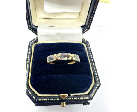 9ct gold mystic topaz ring 1.6g