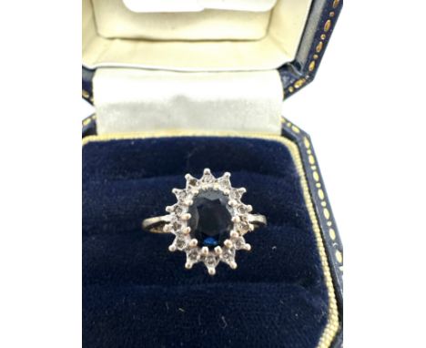 9ct gold sapphire & diamond ring 2.1g