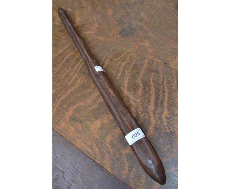 Tribal Art - an Australian Aboriginal nulla nulla club/digging stick, 19th/early 20th century oak century

