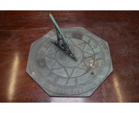 A bronze sundial