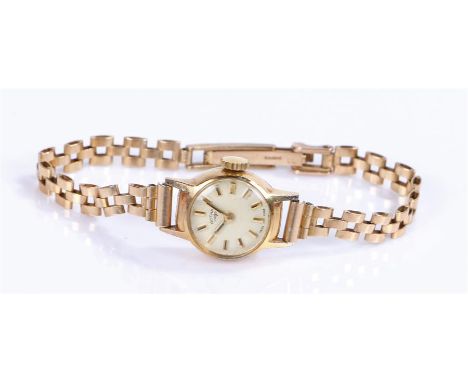 Rotary ladies wristwatch, with a gold plated case and 9 carat gold strap