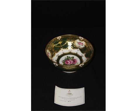 Spode 200th Anniversary Marco Bowl (leather green), limited edition numbered 79/200, 26cm diameter, housed in a silk lined bo