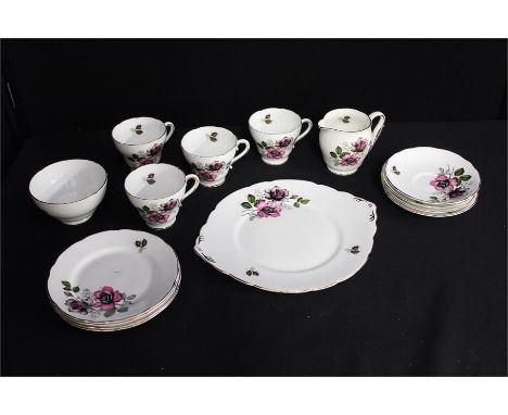 Salisbury china part tea service, Rose pattern (qty)