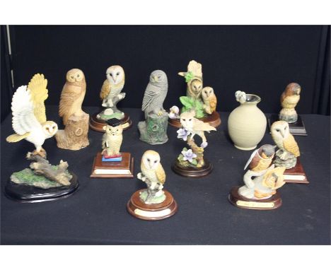 collection of ceramic owl ornaments (qty)