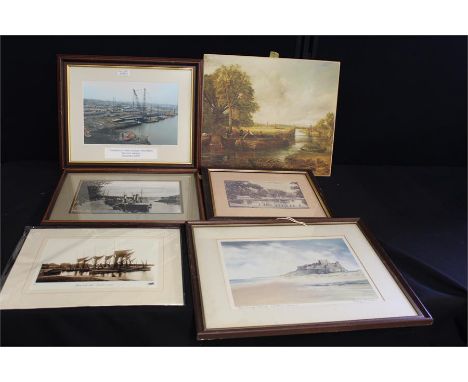 Quantity of prints of Ipswich Docks, the Promenade, Round Pond Christchurch Park, a John Constable print, (5) 