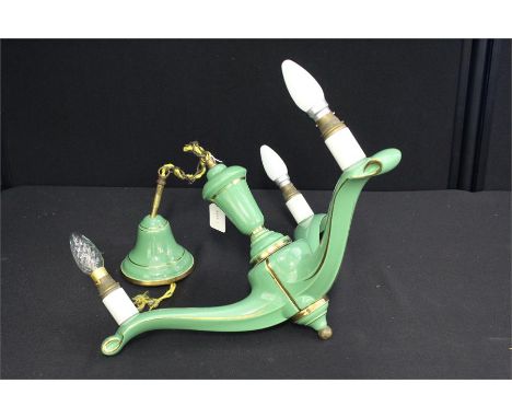 1930's/40's ceramic light fitting in green