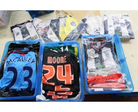 Football Match worn shirts from 2004 - 2007 onwards including Darren Moore plus full kits, 2001 - 2002 signed by J. Greene, B