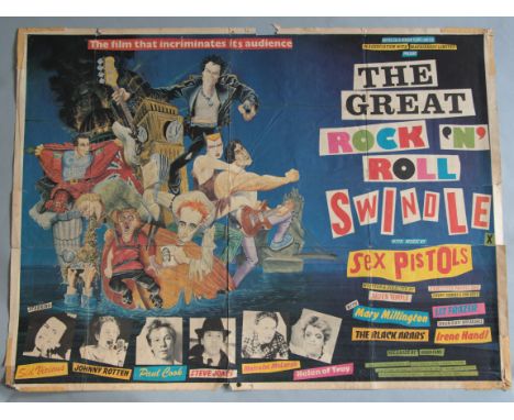 "The Great Rock N Roll Swindle" 1980 first release original British Quad film poster with music by The Sex Pistols and direct