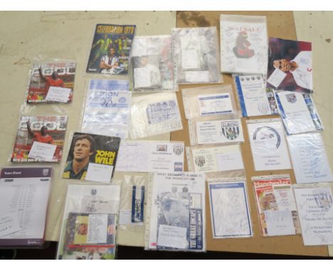 Large collection of West Bromich Albion supporters club plus former players Association signed end of Season celebration prog