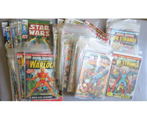 Collection of vintage Marvel comics including Marvel Premiere no 3 featuring Dr Strange, 4, 5, 6, 12, 13, 14, Doctor Strange 