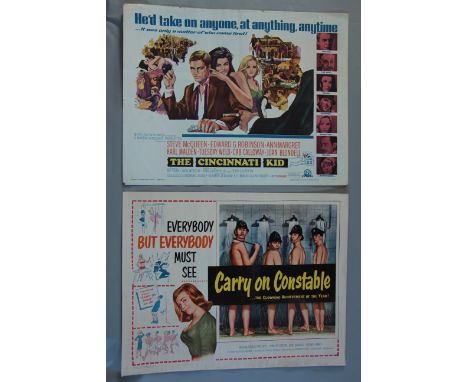 A collection of 14 US half sheets 22 x 28 inch including "The Cincinnati Kid" 1965 starring Steve McQueen, "Carry on Constabl