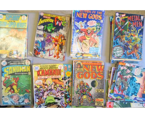 A collection of vintage DC comics including The New Gods no 1 (art by Jack Kirby), Return of the New Gods, The Forever People