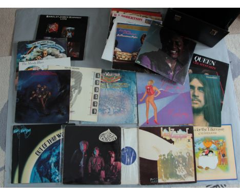 A vinyl carry case containing a collection of LP records in mostly very good / good condition including Fresh Cream on Reacti