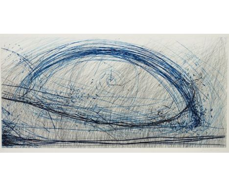 Johannes Haider1954 Eisenstadt - 2014 Oslip - "Abends überzieht die Rebe das Hügelland" 2013 - Farbige Kaltnadelradierung/Pap