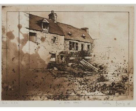 Klaus Böttger1942 Dresden - 1992 Wiesbaden - "Altes Haus" - Radierung/Bütten. h. c. III/III. 19,3 x 26,9 cm, 24,2 x 30 cm (Pa