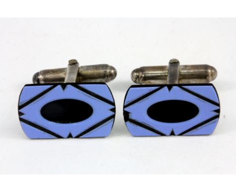 A pair of sterling silver intaglio cufflinks.