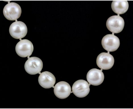 A large cultured pearl necklace, L. 74cm.