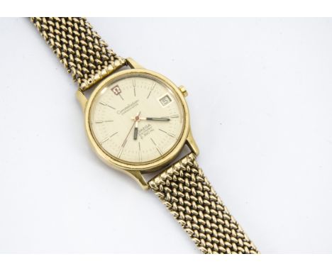 A 1970s Omega Constellation Chronometer Electronic F300 Hz 18ct gold cased gentleman's wristwatch, circular 36mm case, baton 