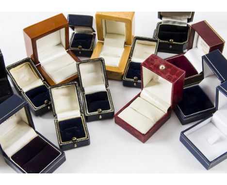 A collection of modern ring boxes, a useful lot of various style presentation boxes for rings (parcel)